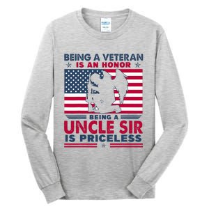 Veteran Uncle Sir Uncle Usa Flag 4th Of July Tall Long Sleeve T-Shirt