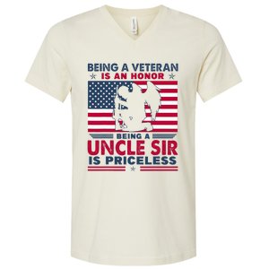 Veteran Uncle Sir Uncle Usa Flag 4th Of July V-Neck T-Shirt