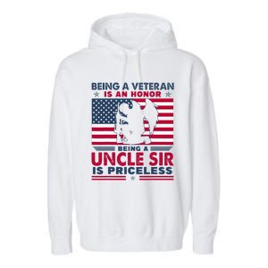 Veteran Uncle Sir Uncle Usa Flag 4th Of July Garment-Dyed Fleece Hoodie