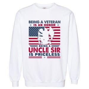 Veteran Uncle Sir Uncle Usa Flag 4th Of July Garment-Dyed Sweatshirt