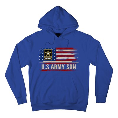 Vintage U S Army Son With American Flag Veteran Gift Hoodie