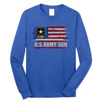 Vintage U S Army Son With American Flag Veteran Gift Long Sleeve Shirt