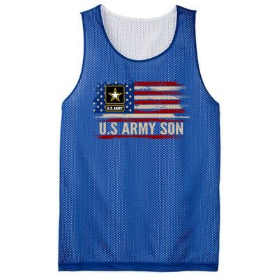 Vintage U S Army Son With American Flag Veteran Gift Mesh Reversible Basketball Jersey Tank