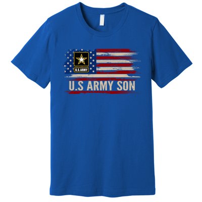 Vintage U S Army Son With American Flag Veteran Gift Premium T-Shirt