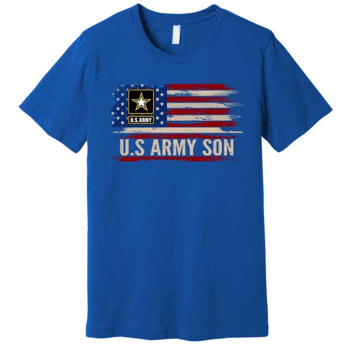 Vintage U S Army Son With American Flag Veteran Gift Premium T-Shirt