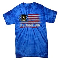 Vintage U S Army Son With American Flag Veteran Gift Tie-Dye T-Shirt