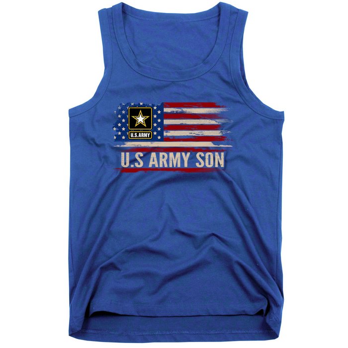 Vintage U S Army Son With American Flag Veteran Gift Tank Top