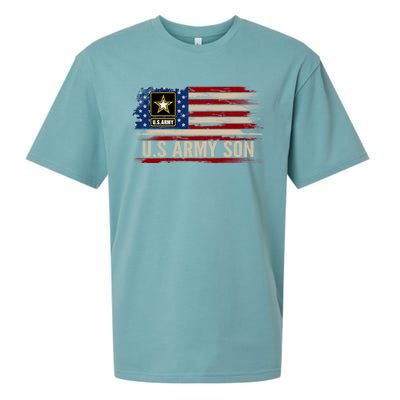 Vintage U S Army Son With American Flag Veteran Gift Sueded Cloud Jersey T-Shirt