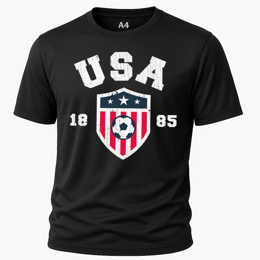 Vintage USA Soccer 1885 American Flag Football Cooling Performance Crew T-Shirt
