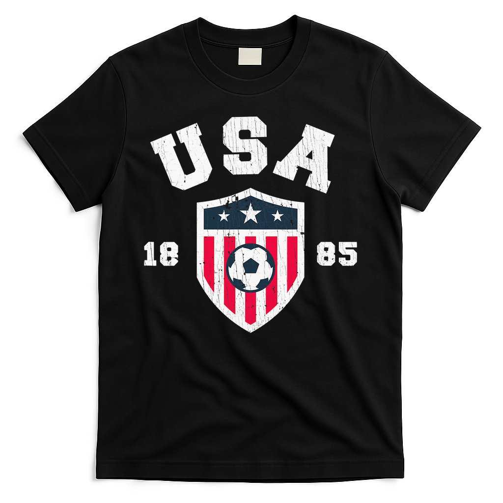 Vintage USA Soccer 1885 American Flag Football T-Shirt