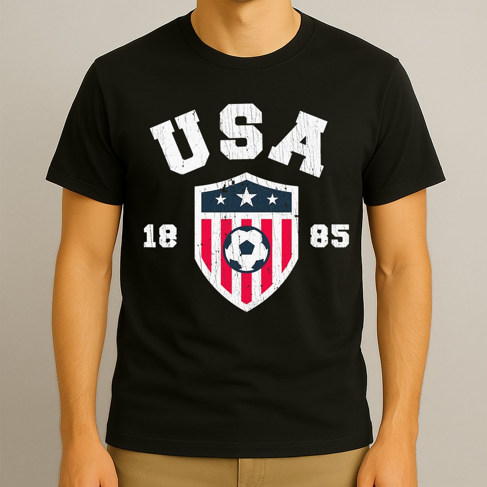 Vintage USA Soccer 1885 American Flag Football T-Shirt