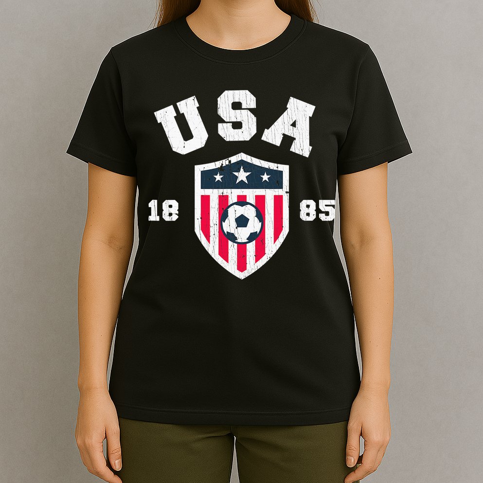 Vintage USA Soccer 1885 American Flag Football T-Shirt