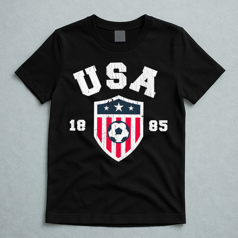 Vintage USA Soccer 1885 American Flag Football T-Shirt