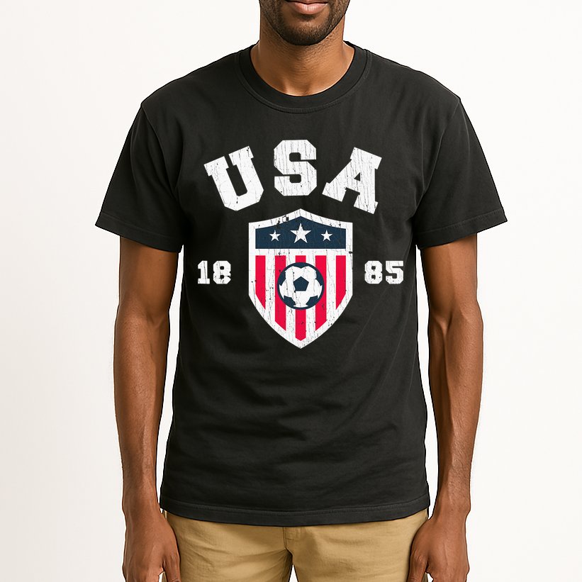 Vintage USA Soccer 1885 American Flag Football Tall T-Shirt