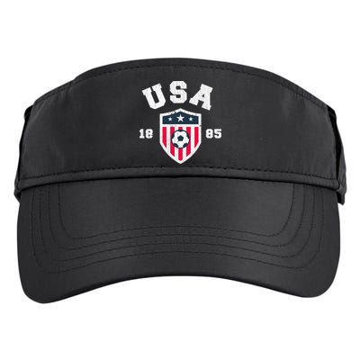 Vintage USA Soccer 1885 American Flag Football Adult Drive Performance Visor
