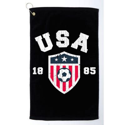 Vintage USA Soccer 1885 American Flag Football Golf Towel