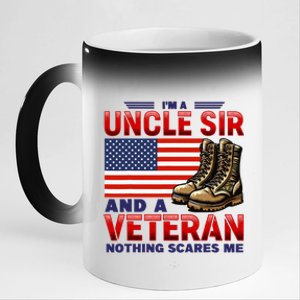 Veteran Uncle Sir Uncle Usa Flag 4th Of July 11oz Black Color Changing Mug