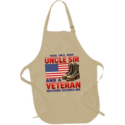 Veteran Uncle Sir Uncle Usa Flag 4th Of July Full-Length Apron With Pockets