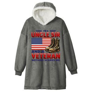 Veteran Uncle Sir Uncle Usa Flag 4th Of July Hooded Wearable Blanket