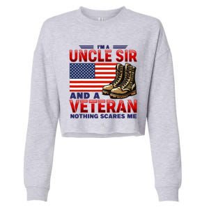 Veteran Uncle Sir Uncle Usa Flag 4th Of July Cropped Pullover Crew