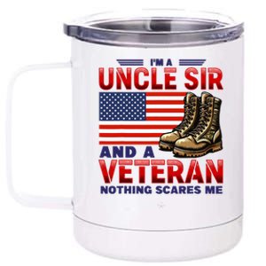 Veteran Uncle Sir Uncle Usa Flag 4th Of July 12 oz Stainless Steel Tumbler Cup