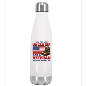 Veteran Uncle Sir Uncle Usa Flag 4th Of July Stainless Steel Insulated Water Bottle