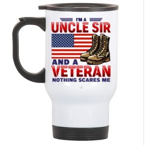 Veteran Uncle Sir Uncle Usa Flag 4th Of July Stainless Steel Travel Mug