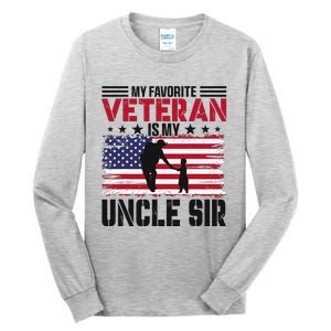 Veteran Uncle Sir Uncle Usa Flag 4th Of July Tall Long Sleeve T-Shirt