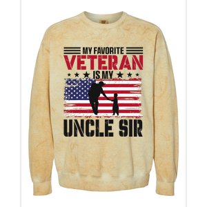 Veteran Uncle Sir Uncle Usa Flag 4th Of July Colorblast Crewneck Sweatshirt