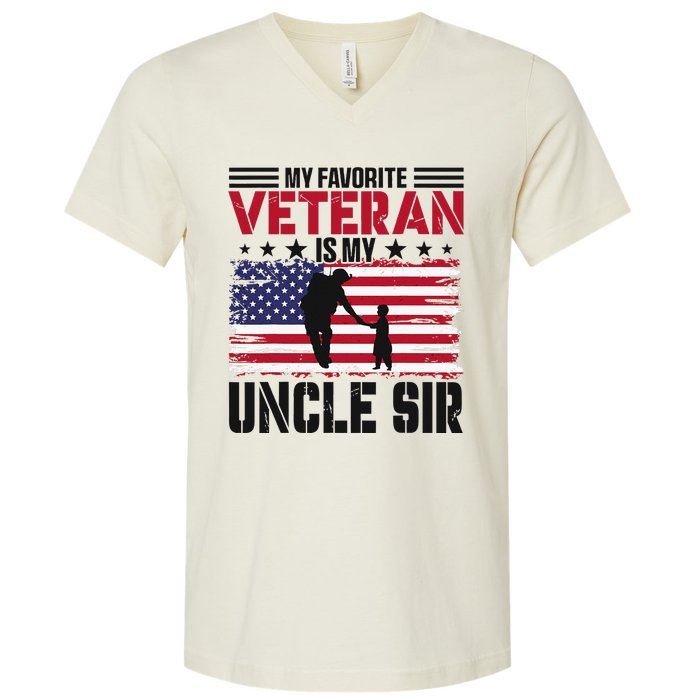 Veteran Uncle Sir Uncle Usa Flag 4th Of July V-Neck T-Shirt