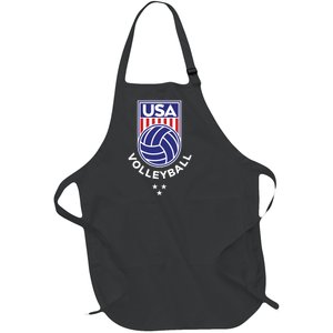 Volleyball USA Support The USA Flag Beach Full-Length Apron With Pockets