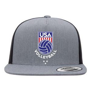 Volleyball USA Support The USA Flag Beach Flat Bill Trucker Hat