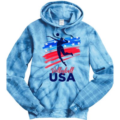 Volleyball Usa Support Tie Dye Hoodie