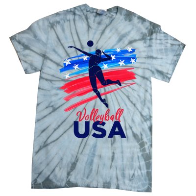 Volleyball Usa Support Tie-Dye T-Shirt