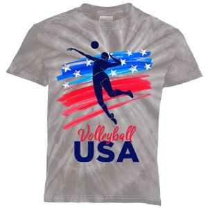 Volleyball Usa Support Kids Tie-Dye T-Shirt