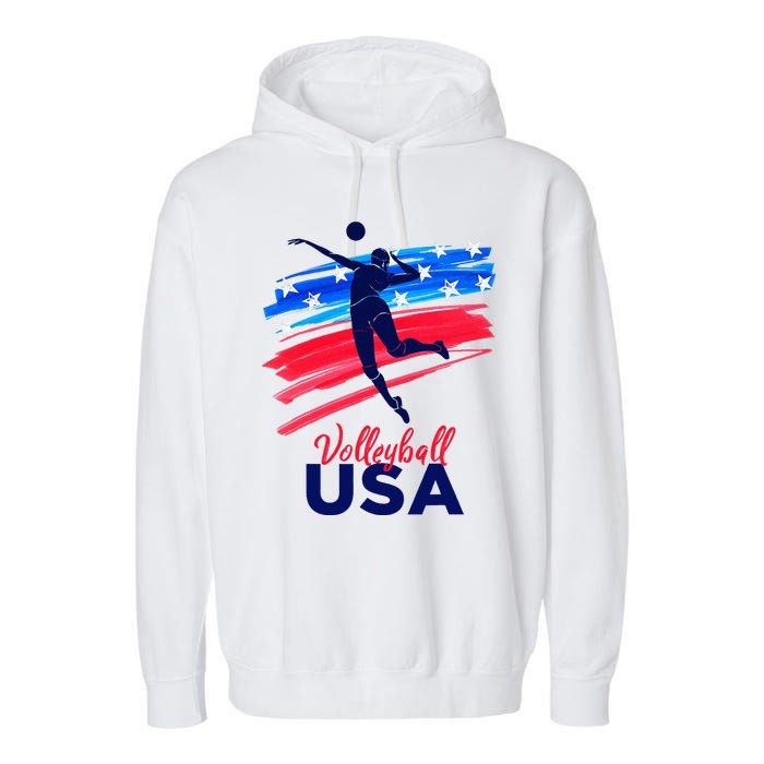 Volleyball Usa Support Garment-Dyed Fleece Hoodie