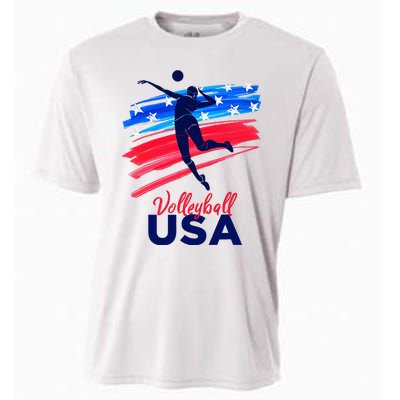 Volleyball Usa Support Cooling Performance Crew T-Shirt