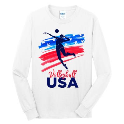 Volleyball Usa Support Tall Long Sleeve T-Shirt