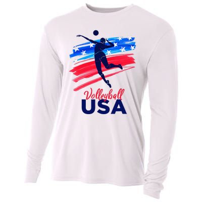 Volleyball Usa Support Cooling Performance Long Sleeve Crew