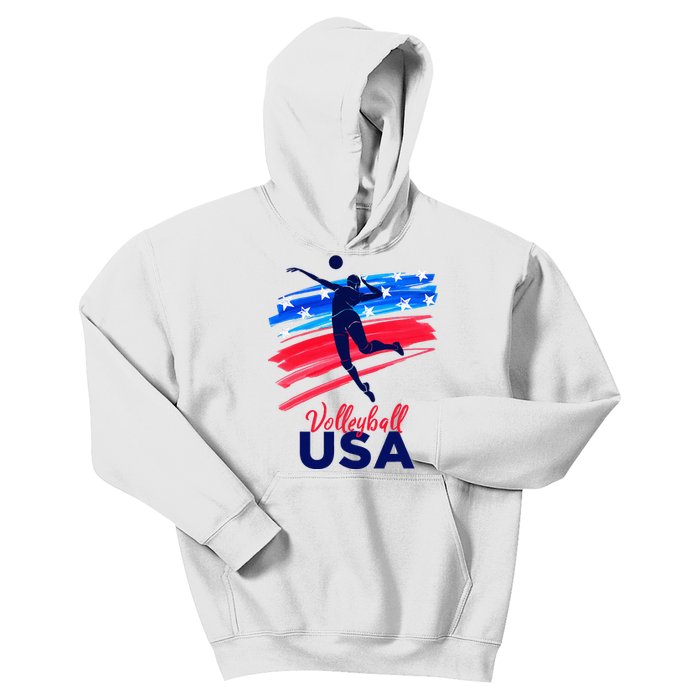 Volleyball Usa Support Kids Hoodie