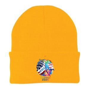 Volleyball Usa Support The United States American 2024 Knit Cap Winter Beanie