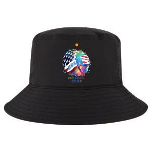 Volleyball Usa Support The United States American 2024 Cool Comfort Performance Bucket Hat