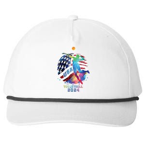 Volleyball Usa Support The United States American 2024 Snapback Five-Panel Rope Hat