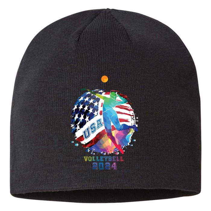 Volleyball Usa Support The United States American 2024 Sustainable Beanie