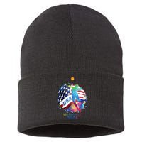 Volleyball Usa Support The United States American 2024 Sustainable Knit Beanie