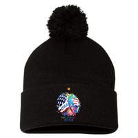 Volleyball Usa Support The United States American 2024 Pom Pom 12in Knit Beanie