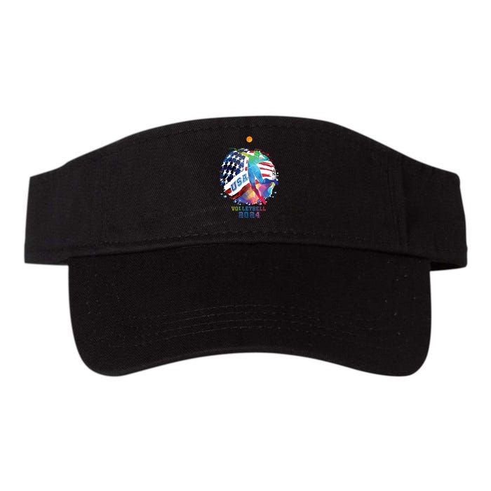 Volleyball Usa Support The United States American 2024 Valucap Bio-Washed Visor