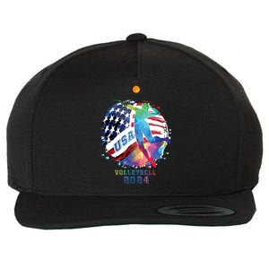 Volleyball Usa Support The United States American 2024 Wool Snapback Cap