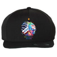 Volleyball Usa Support The United States American 2024 Wool Snapback Cap