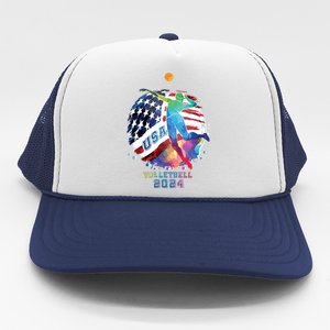 Volleyball Usa Support The United States American 2024 Trucker Hat